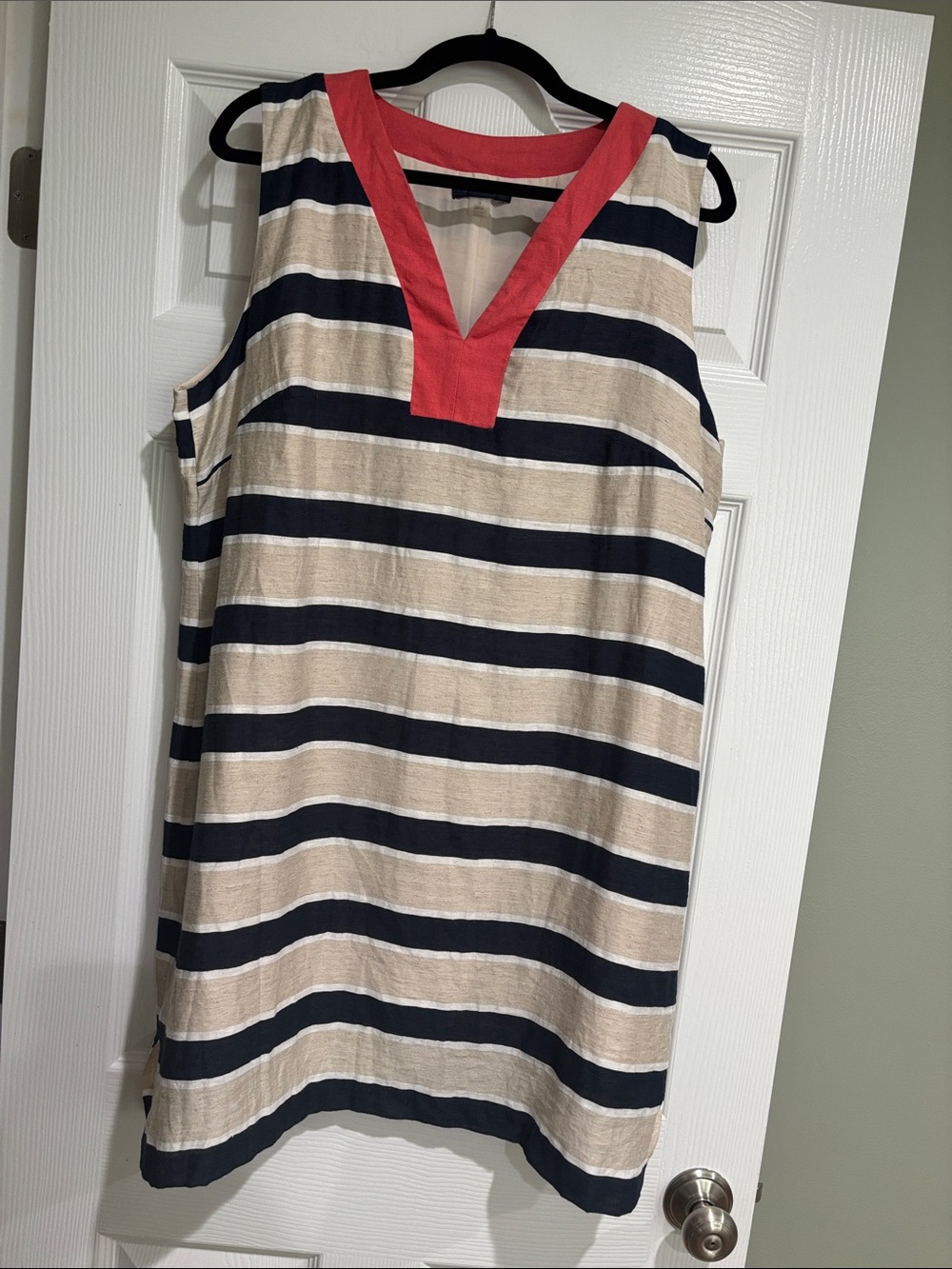 Tommy Hilfiger Coral & White Collared Dress